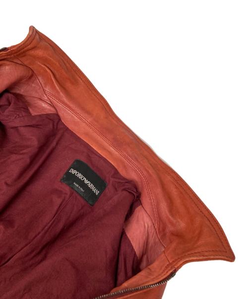 EMPORIO ARMANI（エンポリオ アルマーニ）EMPORIO ARMANI (エンポリオ アルマーニ) レザージャケット レッド サイズ: 52の古着・服飾アイテム