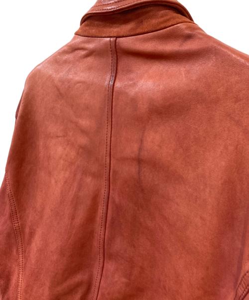 EMPORIO ARMANI（エンポリオ アルマーニ）EMPORIO ARMANI (エンポリオ アルマーニ) レザージャケット レッド サイズ: 52の古着・服飾アイテム