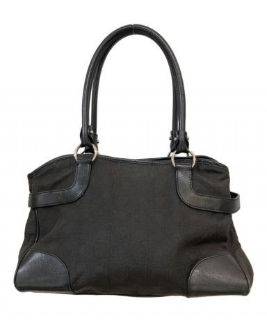 【美品】フェラガモ トートバッグ ガンチーニ 総柄 キャンバス レザー 黒 中古・古着通販】Salvatore Ferragamo (サルヴァトーレ フェラガモ