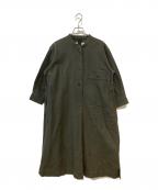 MHLマーガレットハウエル）の古着「ORN COTTON WOOL TWILL シャツワンピース」｜オリーブ