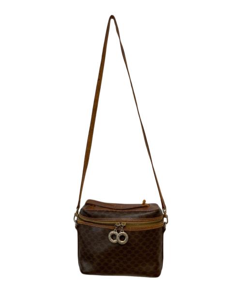 CELINE（セリーヌ）CELINE (セリーヌ) マカダム柄 サークルロゴ バニティバッグ ブラウンの古着・服飾アイテム