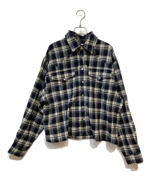 B.BALLSY（ボールジーブラザーズ）B.BALLSY (ボールジーブラザーズ) Western linestone Box Shirt ネイビー サイズ:Mの古着・服飾アイテム