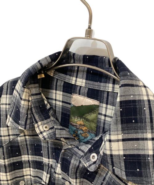 B.BALLSY（ボールジーブラザーズ）B.BALLSY (ボールジーブラザーズ) Western linestone Box Shirt ネイビー サイズ:Mの古着・服飾アイテム