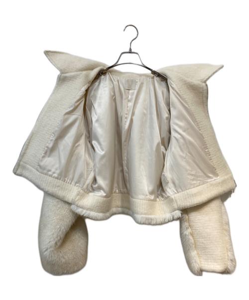 glam lips（グラムリップス）Glam Lips (グラムリップス) ウールメルトンファースウィッチコート ホワイト サイズ: Freeの古着・服飾アイテム