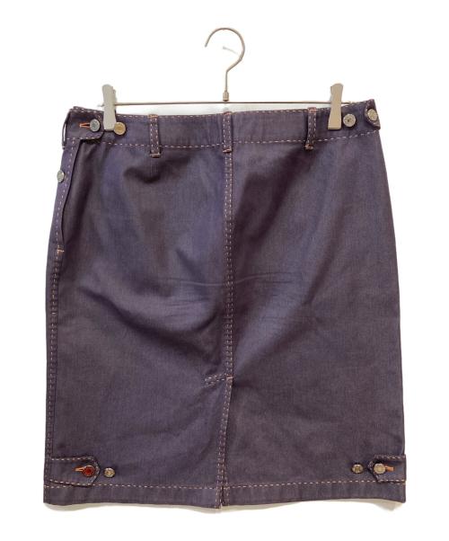 HERMES（エルメス）HERMES (エルメス) セリエ デニム ステッチ スカート パープル サイズ:42の古着・服飾アイテム