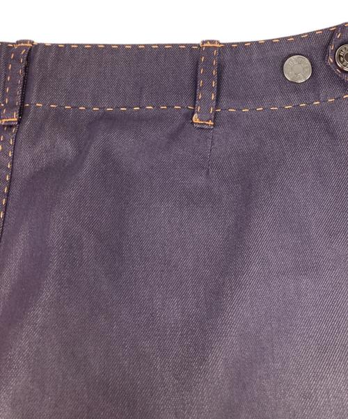 HERMES（エルメス）HERMES (エルメス) セリエ デニム ステッチ スカート パープル サイズ:42の古着・服飾アイテム
