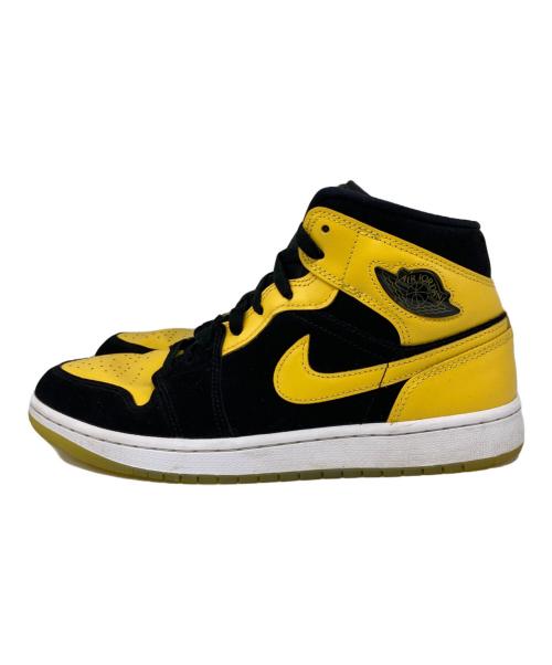 NIKE（ナイキ）NIKE (ナイキ) AIR JORDAN 1 MID SE NEW LOVE ミッドカットスニーカー BLACK/VARSITY MAIZE-WHITE サイズ:27.5cmの古着・服飾アイテム