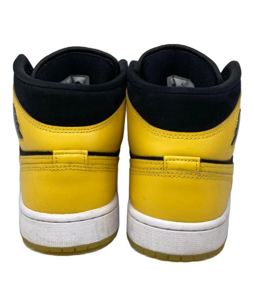 NIKE（ナイキ）NIKE (ナイキ) AIR JORDAN 1 MID SE NEW LOVE ミッドカットスニーカー BLACK/VARSITY MAIZE-WHITE サイズ:27.5cmの古着・服飾アイテム