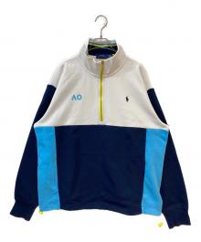 POLO RALPH LAUREN（ポロ・ラルフローレン）の古着「Half-Zip Sweatshirt "Multi"」｜ネイビー×ホワイト