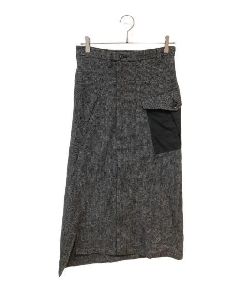 Y's（ワイズ）Y's (ワイズ) WOOL HERRINGBONE BACK YOKE SKIRT グレー サイズ:1の古着・服飾アイテム