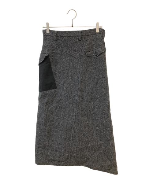 Y's（ワイズ）Y's (ワイズ) WOOL HERRINGBONE BACK YOKE SKIRT グレー サイズ:1の古着・服飾アイテム