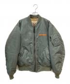 AVIREXアヴィレックス）の古着「50th Anniversary MA-1 SIGNATURE BIG LOGO MA-1 ジャケット」｜オリーブ
