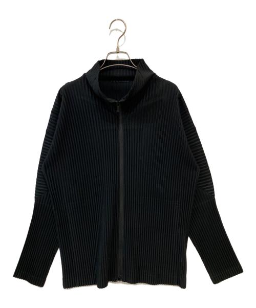 HOMME PLISSE ISSEY MIYAKE（オム プリッセ イッセイ ミヤケ）HOMME PLISSE ISSEY MIYAKE (オム プリッセ イッセイ ミヤケ) BASICS プリーツジップジャケット ブラック サイズ:2の古着・服飾アイテム