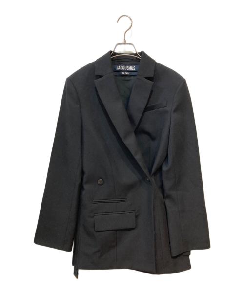 jacquemus（ジャックムス）jacquemus (ジャックムス) Tibau ジャケット クロスオーバー ダブルブレスト ブレザー ブラック サイズ:32の古着・服飾アイテム