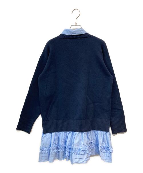 Lily Brown（リリーブラウン）Lily Brown (リリーブラウン) シャツドッキングフリルミニワンピース ネイビー サイズ:Freeの古着・服飾アイテム