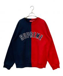 SUPREME（シュプリーム）の古着「18FW Split Crewneck Sweatshirt」｜ネイビー×レッド