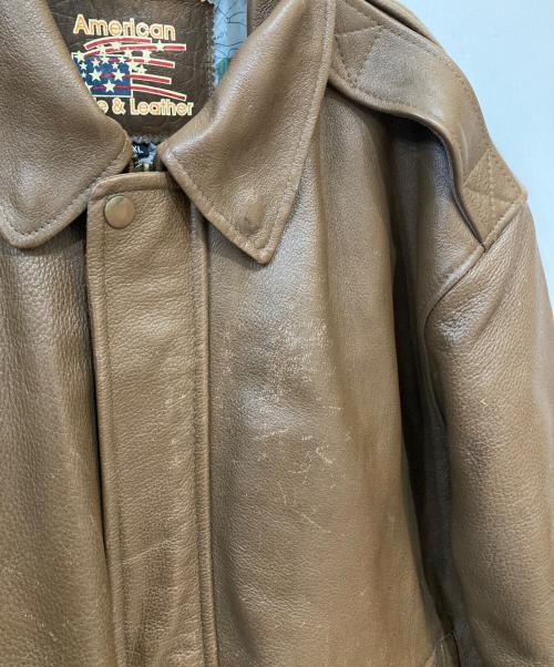 American hide&Leather（アメリカン・ハイド・アンド・レザー）American hide&Leather (アメリカン・ハイド・アンド・レザー) レザージャケット ブラウン サイズ: XLの古着・服飾アイテム