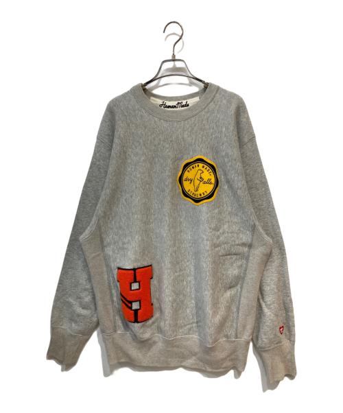 HUMAN MADE（ヒューマンメイド）HUMAN MADE (ヒューマンメイド) ワッペンスウェット グレー サイズ:Lの古着・服飾アイテム
