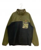 POLO RALPH LAURENポロ・ラルフローレン）の古着「ハーフボタンフリースプルオーバー」｜カーキ×ブラック