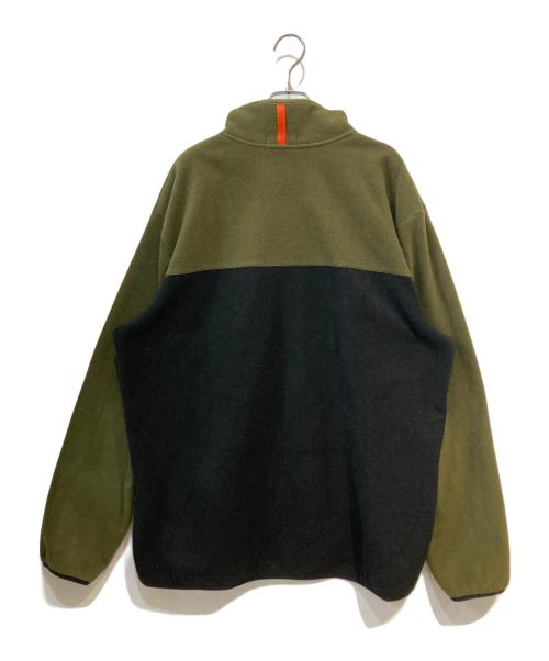 POLO RALPH LAUREN（ポロ・ラルフローレン）POLO RALPH LAUREN (ポロ・ラルフローレン) ハーフボタンフリースプルオーバー カーキ×ブラック サイズ:XLの古着・服飾アイテム