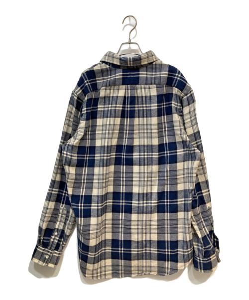 POLO RALPH LAUREN（ポロ・ラルフローレン）POLO RALPH LAUREN (ポロ・ラルフローレン) スモールポニー チェックネルシャツ ベージュ×ネイビー サイズ:Lの古着・服飾アイテム