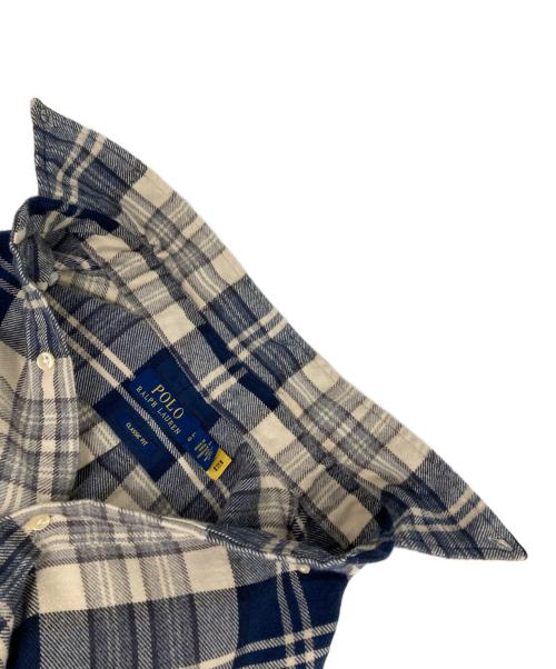 POLO RALPH LAUREN（ポロ・ラルフローレン）POLO RALPH LAUREN (ポロ・ラルフローレン) スモールポニー チェックネルシャツ ベージュ×ネイビー サイズ:Lの古着・服飾アイテム