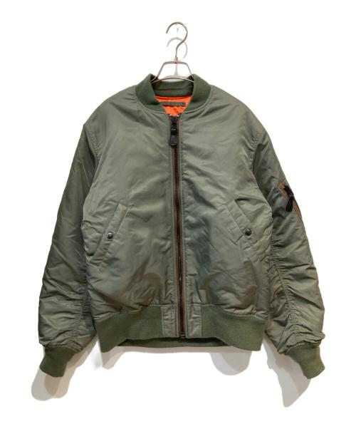 HOUSTON（ヒューストン）HOUSTON (ヒューストン) MA-1 FLIGHT JACKET オリーブ サイズ: Lの古着・服飾アイテム
