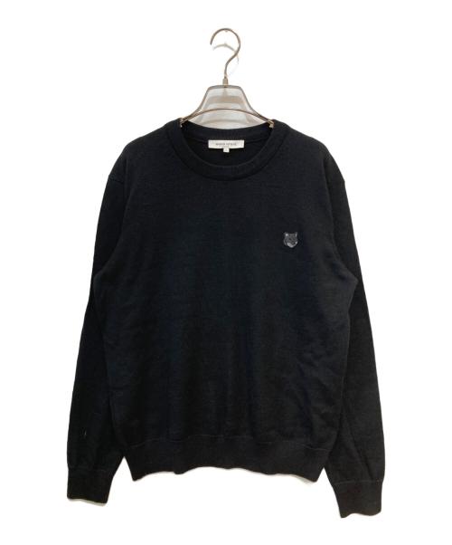 maison kitsune（メゾンキツネ）MAISON KITSUNE (メゾンキツネ) BOLD FOX HEAD PATCH REGULAR JUMPER ブラック サイズ: Lの古着・服飾アイテム
