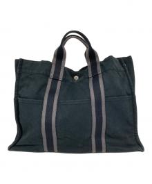 HERMES（エルメス）の古着「フルートゥGM キャンバストートバッグ」｜ブラック