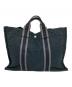 HERMES (エルメス) フルートゥGM キャンバストートバッグ ブラック：25000円