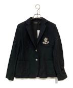 LAUREN RALPH LAURENローレン ラルフ ローレン）の古着「ワッペン テーラードジャケット」｜ブラック