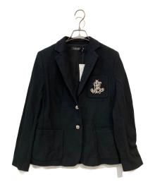 LAUREN RALPH LAUREN（ローレン ラルフ ローレン）の古着「ワッペン テーラードジャケット」｜ブラック