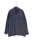 ISSEY MIYAKEイッセイミヤケ）の古着「シルクシャツ」｜ネイビー