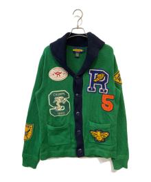 Rugby Ralph Lauren（ラグビーラルフローレン）の古着「マルチパッチレタードカーディガン」｜グリーン