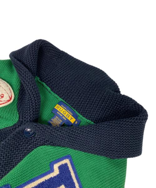 Rugby Ralph Lauren（ラグビーラルフローレン）Rugby Ralph Lauren (ラグビーラルフローレン) マルチパッチレタードカーディガン グリーン サイズ:Ｓの古着・服飾アイテム