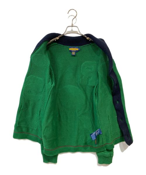 Rugby Ralph Lauren（ラグビーラルフローレン）Rugby Ralph Lauren (ラグビーラルフローレン) マルチパッチレタードカーディガン グリーン サイズ:Ｓの古着・服飾アイテム