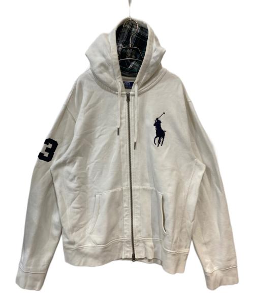 POLO RALPH LAUREN（ポロ・ラルフローレン）POLO RALPH LAUREN (ポロ・ラルフローレン) ビッグポニー ジップパーカー ホワイト サイズ: XLの古着・服飾アイテム