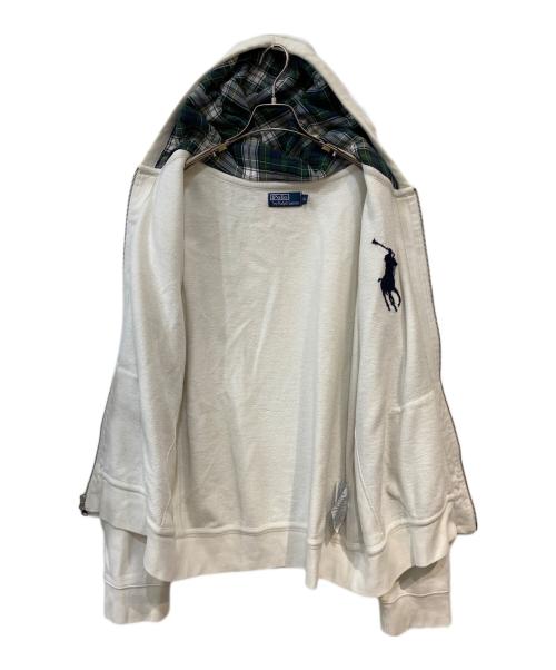 POLO RALPH LAUREN（ポロ・ラルフローレン）POLO RALPH LAUREN (ポロ・ラルフローレン) ビッグポニー ジップパーカー ホワイト サイズ: XLの古着・服飾アイテム