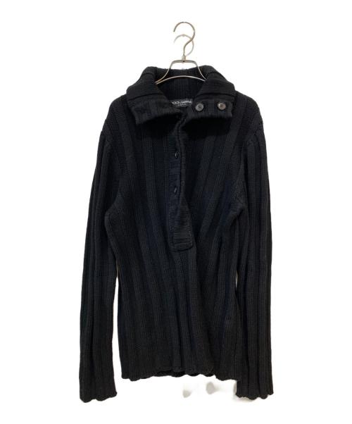 DOLCE & GABBANA（ドルチェ＆ガッバーナ）DOLCE & GABBANA (ドルチェ＆ガッバーナ) ショールカラーニット ブラック サイズ:52の古着・服飾アイテム