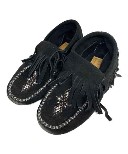 Manitobah Mukluks（マニトバ ムクルックス）Manitobah Mukluks (マニトバ ムクルックス) スエードモカシンブーツ ブラック サイズ:7の古着・服飾アイテム