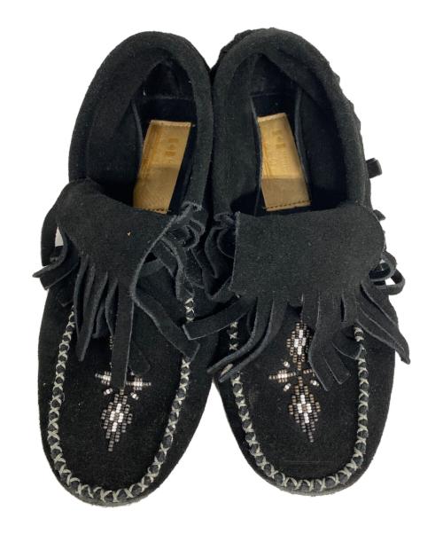 Manitobah Mukluks（マニトバ ムクルックス）Manitobah Mukluks (マニトバ ムクルックス) スエードモカシンブーツ ブラック サイズ:7の古着・服飾アイテム