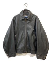 MAISON SPECIAL（メゾンスペシャル）の古着「Sheep Leather Prime-Over Single Rider Collared Jacket」｜ブラック