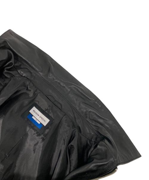 MAISON SPECIAL（メゾンスペシャル）MAISON SPECIAL (メゾンスペシャル) Sheep Leather Prime-Over Single Rider Collared Jacket ブラック サイズ:1の古着・服飾アイテム