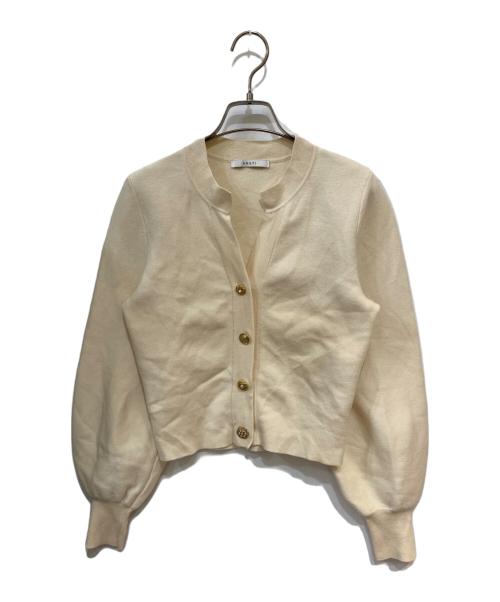 ANAYI（アナイ）ANAYI (アナイ) メリノウールビジューカーディガン アイボリー サイズ:36の古着・服飾アイテム