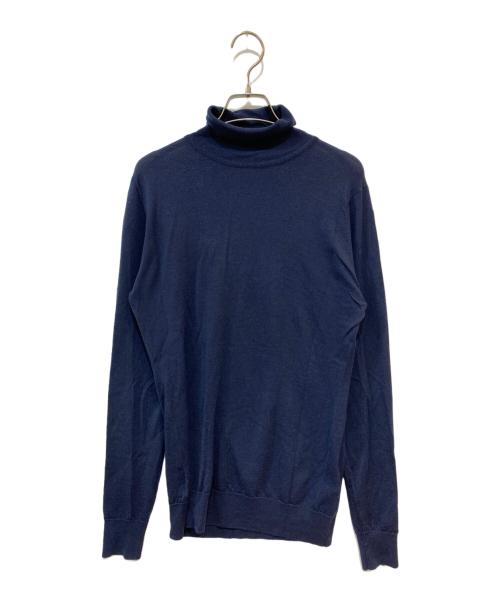 JOHN SMEDLEY（ジョンスメドレー）JOHN SMEDLEY (ジョンスメドレー) ウールタートルネックニット ネイビー サイズ:Lの古着・服飾アイテム