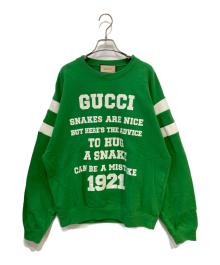 GUCCI（グッチ）の古着「To Hug A Snake Cotton Sweatshirt」｜グリーン