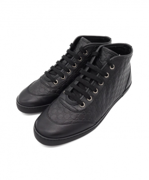 GUCCI（グッチ）GUCCI (グッチ) ハイカットスニーカー ブラック サイズ:23の古着・服飾アイテム