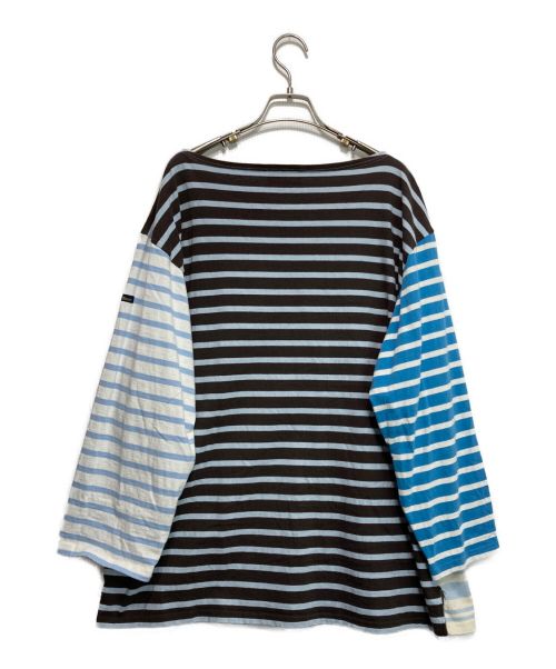 Le minor（ルミノア）Le minor (ルミノア) TOMORROW LAND (トゥモローランド) クレイジーパターン ビッグバスクシャツ ブラウン×ブルー サイズ:Fの古着・服飾アイテム