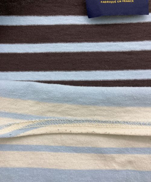 Le minor（ルミノア）Le minor (ルミノア) TOMORROW LAND (トゥモローランド) クレイジーパターン ビッグバスクシャツ ブラウン×ブルー サイズ:Fの古着・服飾アイテム