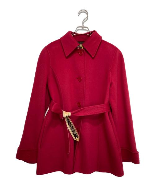 LEONARD（レオナール）LEONARD (レオナール) カシミヤハーフコート レッド サイズ:13ARの古着・服飾アイテム